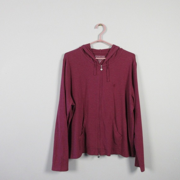 Coolibar Seaside Hoodie Women XL Purple Cotton Viscose Zip Up UV Protection 328 - Picture 1 of 11